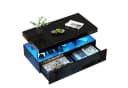 FUROKOY Couchtisch Modern Hochglanz Schwarz mit LED-Beleuchtung und Stauraum Bild 2