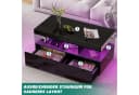 FUROKOY Couchtisch Modern Hochglanz Schwarz mit LED-Beleuchtung und Stauraum Bild 4