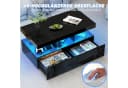 FUROKOY Couchtisch Modern Hochglanz Schwarz mit LED-Beleuchtung und Stauraum Bild 5
