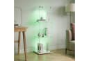 FUROKOY Glasvitrine Standvitrine Weiß 3 Ebenen mit Beleuchtung Bild 1