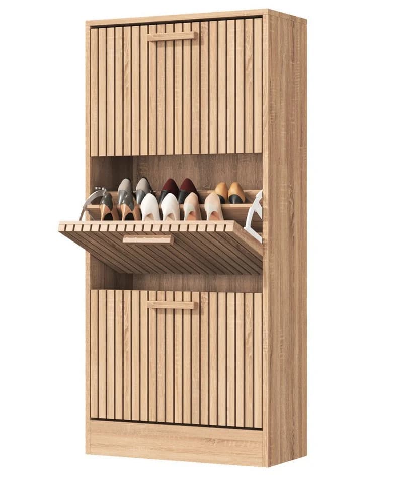 FUROKOY Schuhschrank mit 3 Klappen für 24 Paar Schuhe - Bild 2