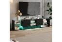 FUROKOY TV-Schwarz Hochglanz Lowboard mit LED-Beleuchtung Bild 1
