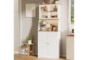 FUROKOY Küchenbuffet Hochschrank 4 Türen Weiß Holzspanplatte Bild 1