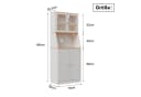 FUROKOY Küchenbuffet Hochschrank 4 Türen Weiß Holzspanplatte Bild 5