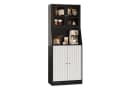 FUROKOY Küchenbuffet Hochschrank 4 Türen Mehrzweckschrank Schwarz Bild 2