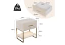 FUROKOY Nachttisch 2er-Set Beige Schubladenschrank Bild 5