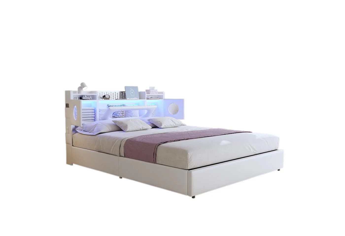 FUROKOY Stauraumbett Polsterbett Doppelbett mit LED-Beleuchtung - Bild 2