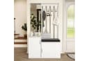 FUROKOY Garderobe mit Spiegel und Schuhschrank Weiß Bild 1