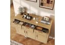 FUROKOY Sideboard Rattan Küchenschrank Holz 3 Schubladen 3 Türen Bild 4