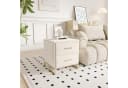 FUROKOY Nachttisch 2er Set Beige Samt Bild 4