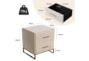 FUROKOY Nachttisch 2er Set Beige Samt Bild 5
