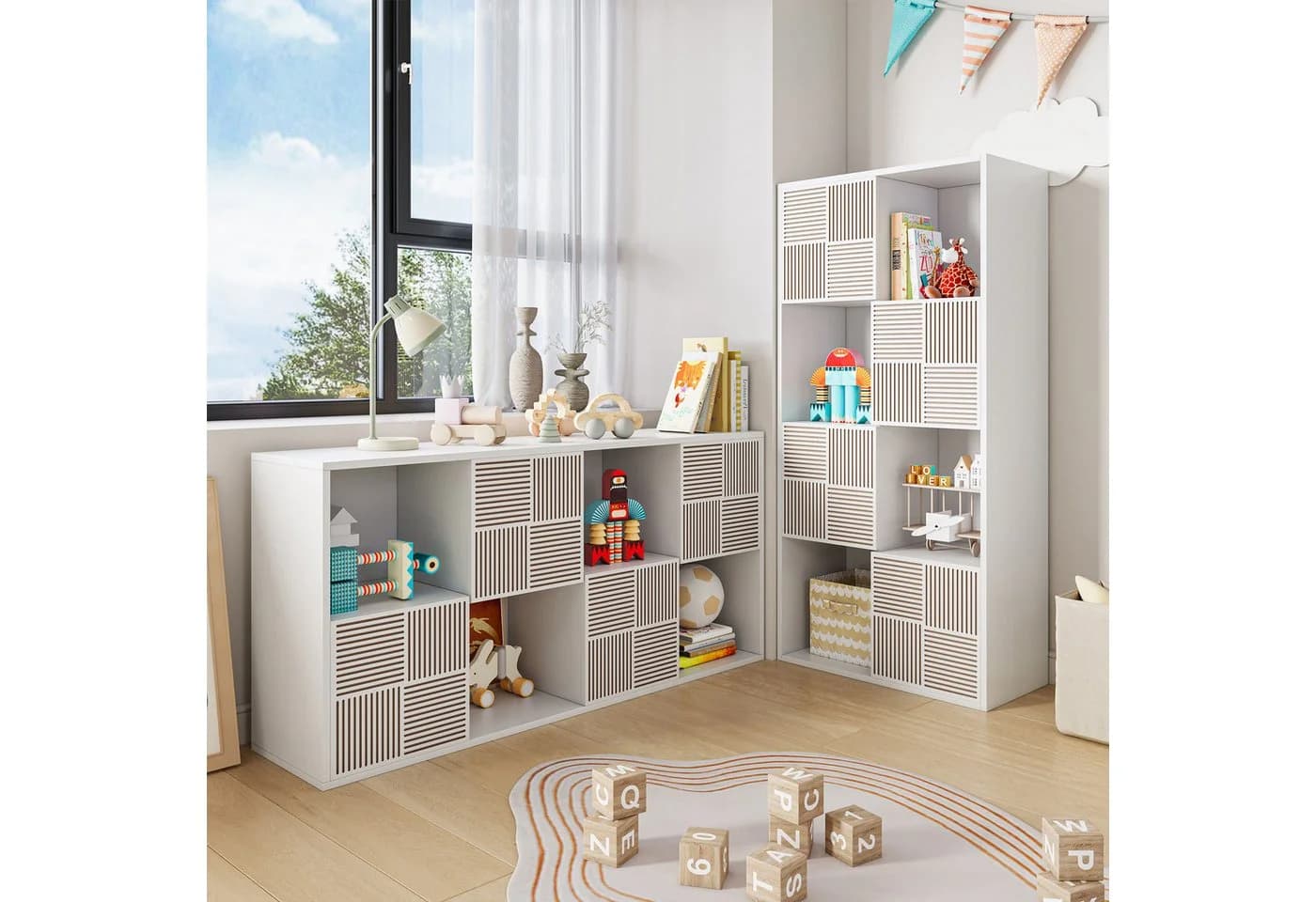 FUROKOY Bücherregal mit 4 Türen und 8 Fächern - Bild 3