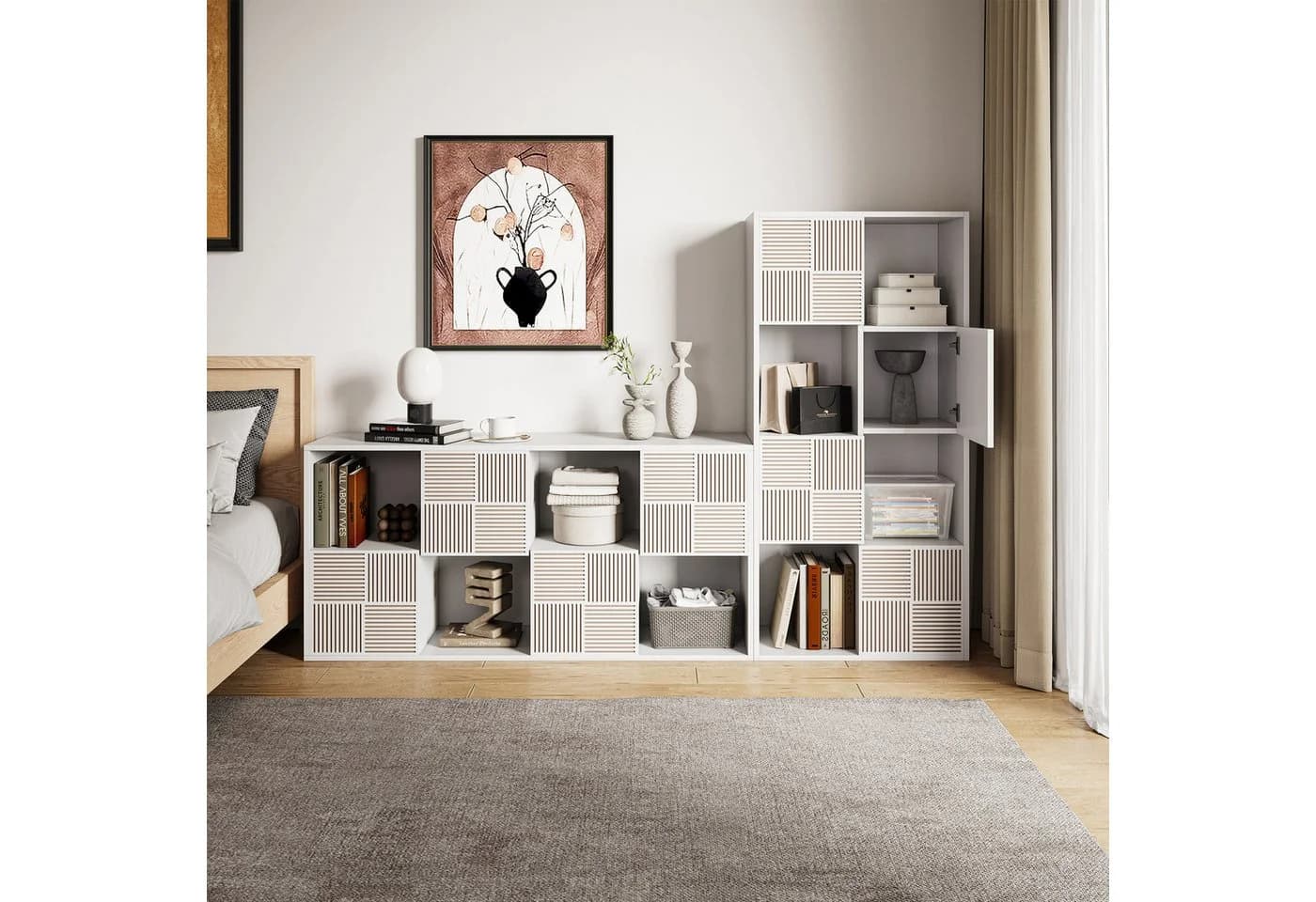 FUROKOY Bücherregal mit 4 Türen und 8 Fächern - Bild 4