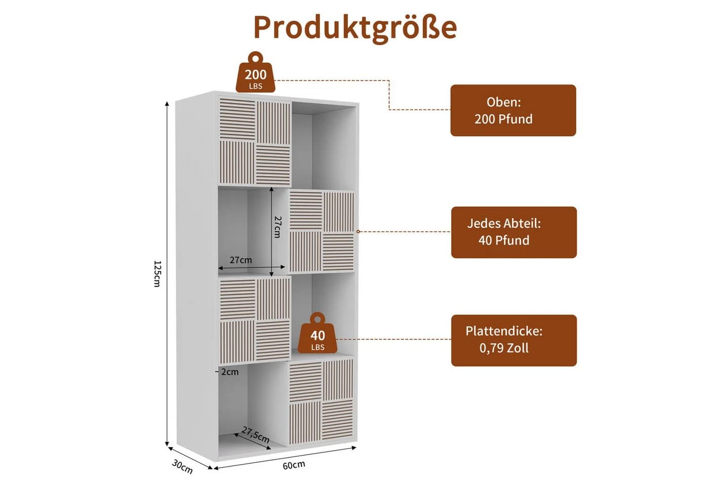 FUROKOY Bücherregal mit 4 Türen und 8 Fächern - Bild 5