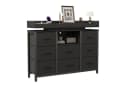 FUROKOY TV-Schrank Sideboard mit 8 Stoffschubladen Industrie-Design Schwarz Bild 1