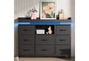 FUROKOY TV-Schrank Sideboard mit 8 Stoffschubladen Industrie-Design Schwarz Bild 3