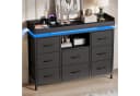 FUROKOY TV-Schrank Sideboard mit 8 Stoffschubladen Industrie-Design Schwarz Bild 4