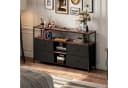 BELUPAI Lowboard TV Schrank mit LED und 4 Stoff-Schubladen Schwarz Bild 3