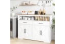 zebery Buffet Sideboard Landhausstil Braun/Weiß mit Schubladen Bild 2