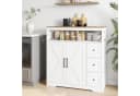 zebery Buffet Sideboard Landhausstil Braun/Weiß mit Schubladen Bild 2