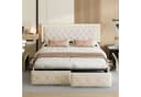 zebery Polsterbett mit LED-Beleuchtung und 4 Schubladen Beige Bild 1