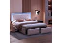 zebery Polsterbett mit LED-Beleuchtung und 4 Schubladen Beige Bild 3