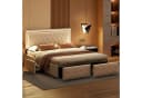 zebery Polsterbett mit LED-Beleuchtung und 4 Schubladen Beige Bild 4