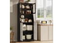 BELUPAI Küchenbuffet Hochschrank Schwarz mit Glastüren und LED-Beleuchtung Bild 3