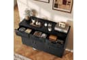zebery Kommode Sideboard Schwarz Holzfarben Rattan Optik Bild 4