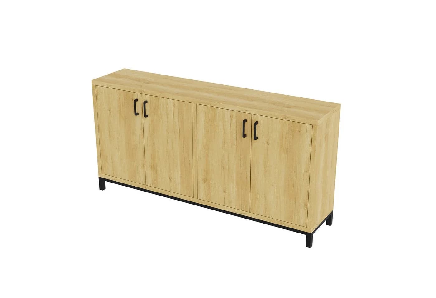 zebery Sideboard Retro-Stil Anrichte Küchenschrank mit 4 Türen und Metallgriff - Bild 4