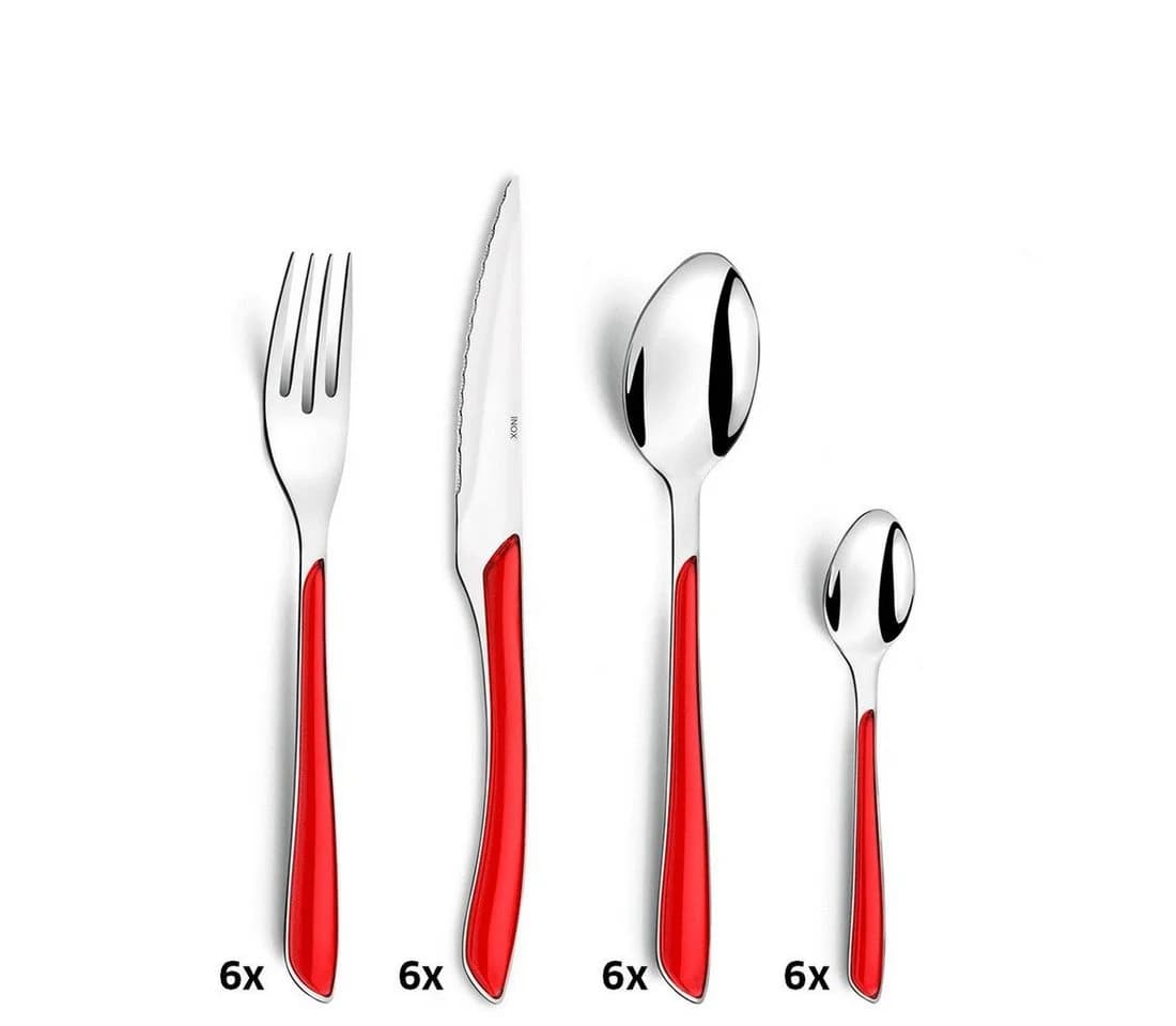 Amefa Besteck-Set ECLAT 24-tlg. Rot Edelstahl Rostfrei - Bild 3