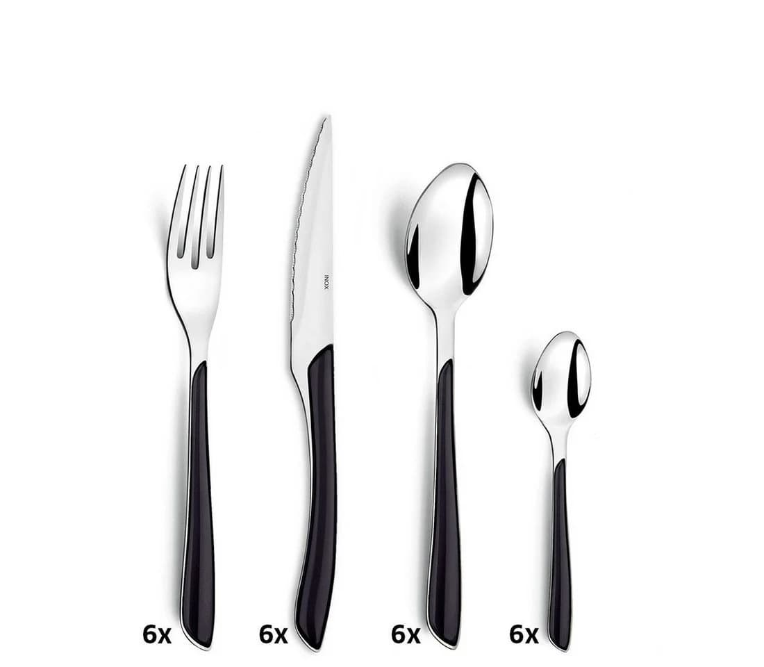 Amefa Besteck-Set ECLAT 24-tlg. Schwarz Edelstahl Rostfrei - Bild 4