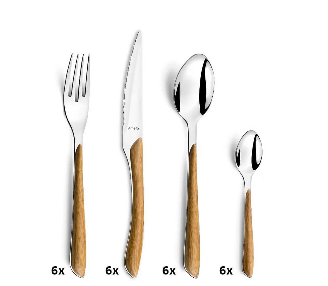 Amefa Besteck-Set ECLAT NATURE 24-tlg. Beige Edelstahl - Bild 3