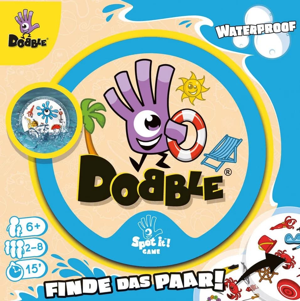 Asmodee Dobble Waterproof Reaktionsspiel Bunt Wasserdicht