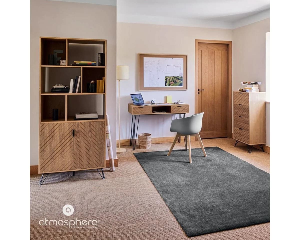 Atmosphera DELLA Stehlampe Holz Reisstroh E27