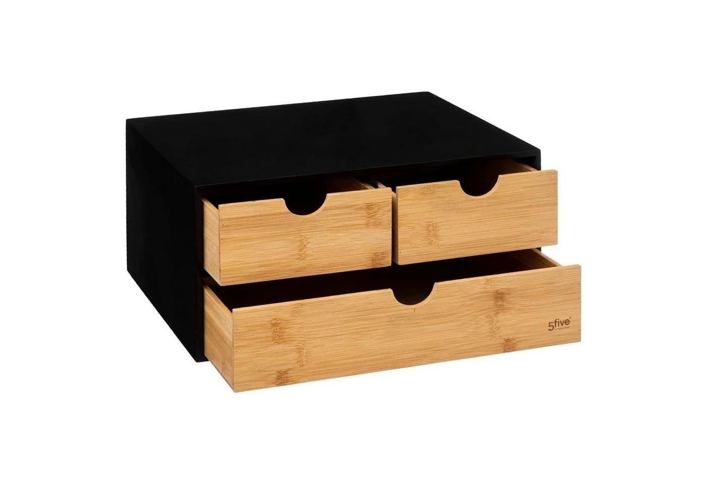 5five Simply Smart Aufbewahrungsbox Schwarz mit 3 Schubladen