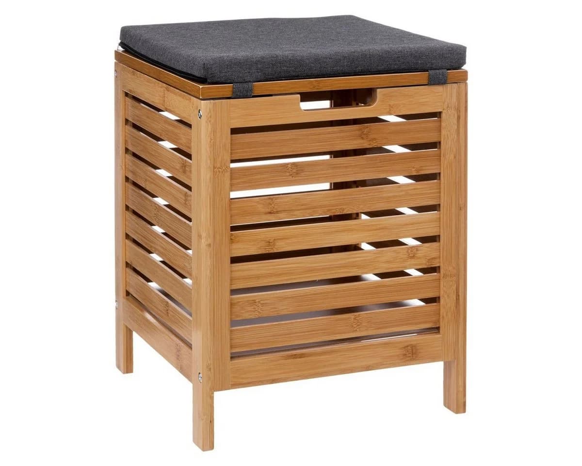 5five Simply Smart Wäschekorb Badhocker BAMBOO 2in1 - Bild 2