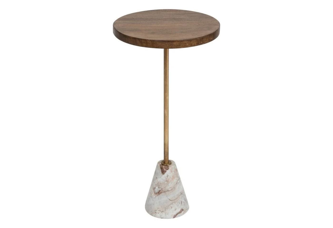 Atmosphera Beistelltisch Marmor und Holz Ø 35,5 cm Modern - Bild 2