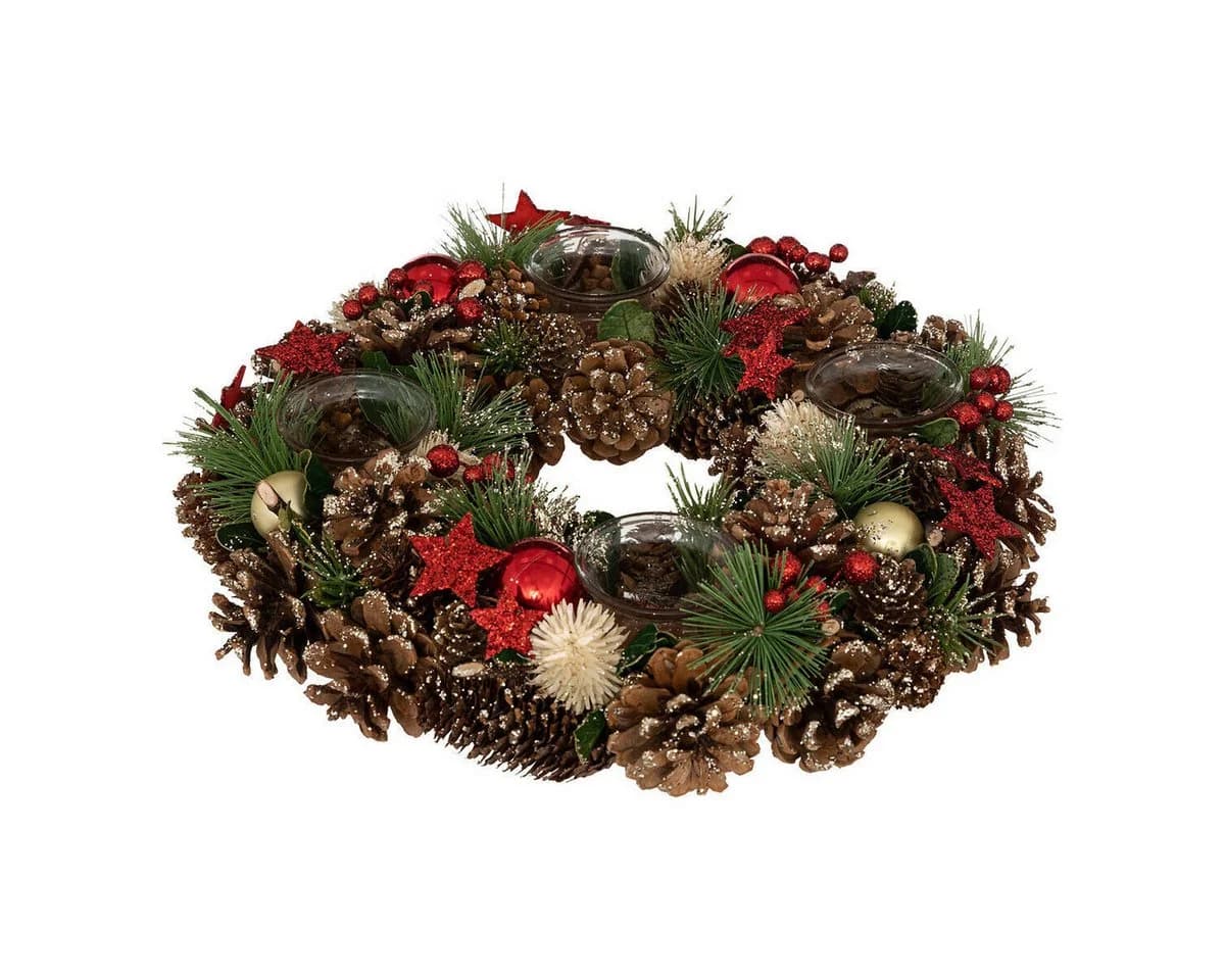 Atmosphera Créateur d'intérieur Adventskranz 34 cm Trockenblumen
