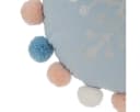 Atmosphera Dekokissen HIVER rund blau mit Schneeflocke und Pompons Bild 3