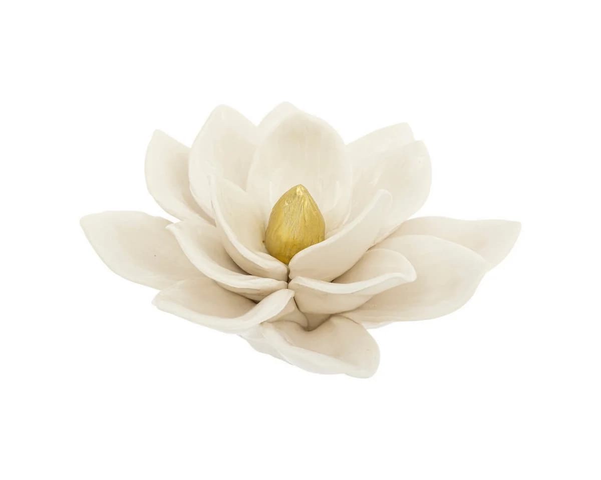 Atmosphera Créateur d'intérieur Blumenlotus Dekoration Keramik Weiß - Bild 2