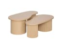 Atmosphera SOLEYA 3er-Set Beistelltische Asymmetrisch Beige MDF Bild 2