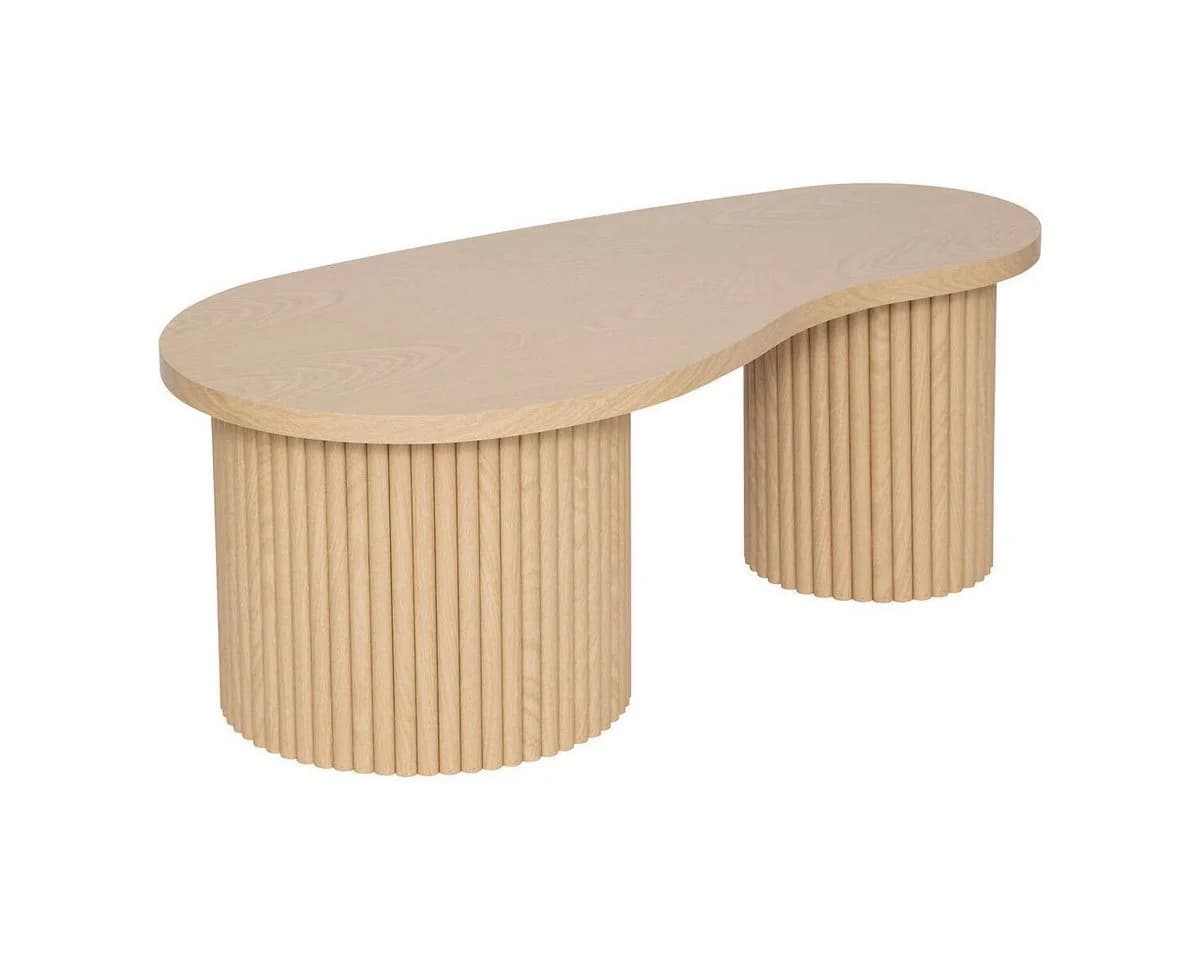 Atmosphera SOLEYA 3er-Set Beistelltische Asymmetrisch Beige MDF - Bild 4