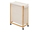 5five Simply Smart Wäschekorb Bambus Beige mit Rollen Bild 2