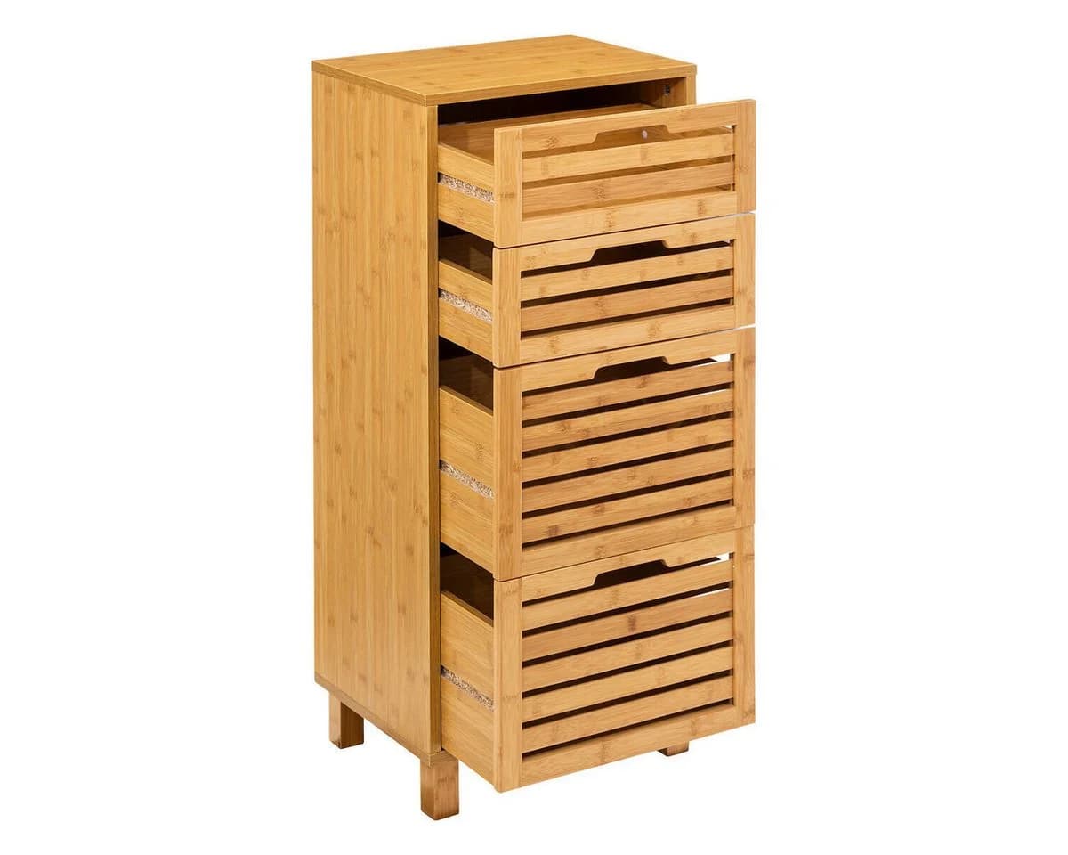 5five Simply Smart Badregal SICELA Brauner Badezimmerschrank mit 4 Schubladen