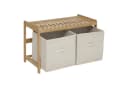5five Simply Smart Wäschekorb Badebank Beige Bambus mit Stauraum Bild 1
