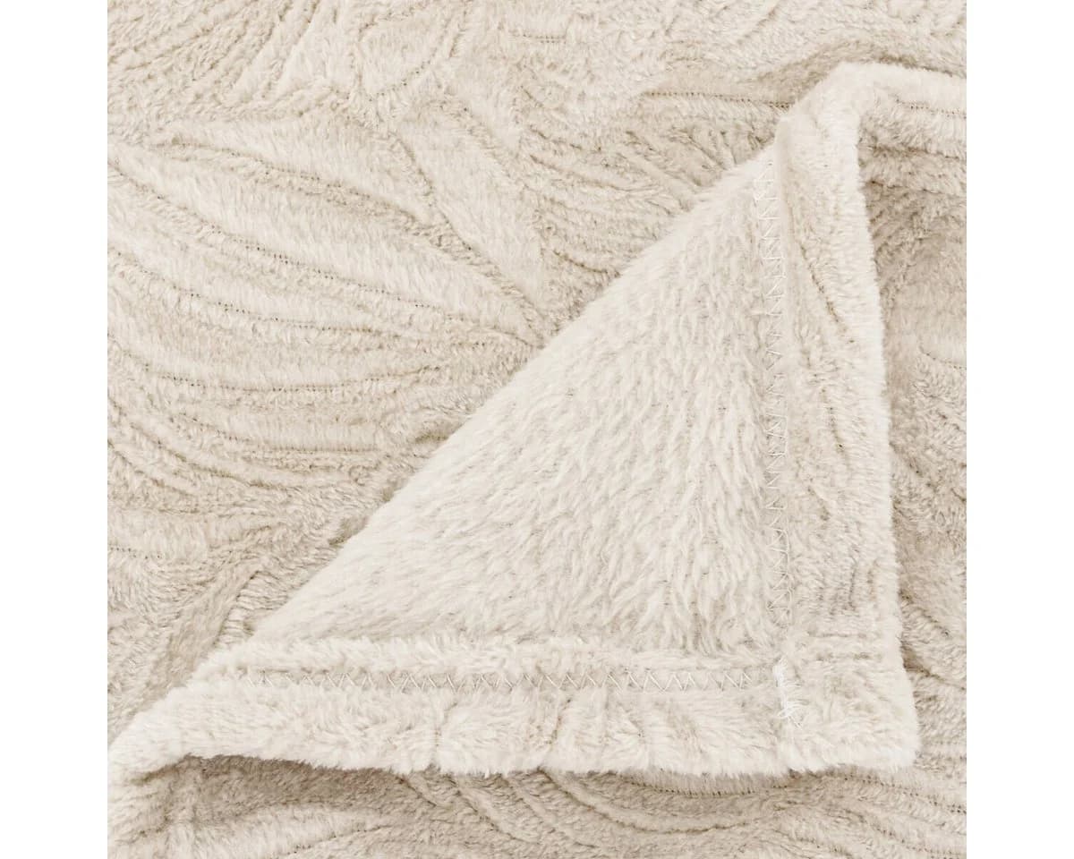 Atmosphera Créateur d'intérieur Kuscheldecke mit Blattmuster 180x230cm