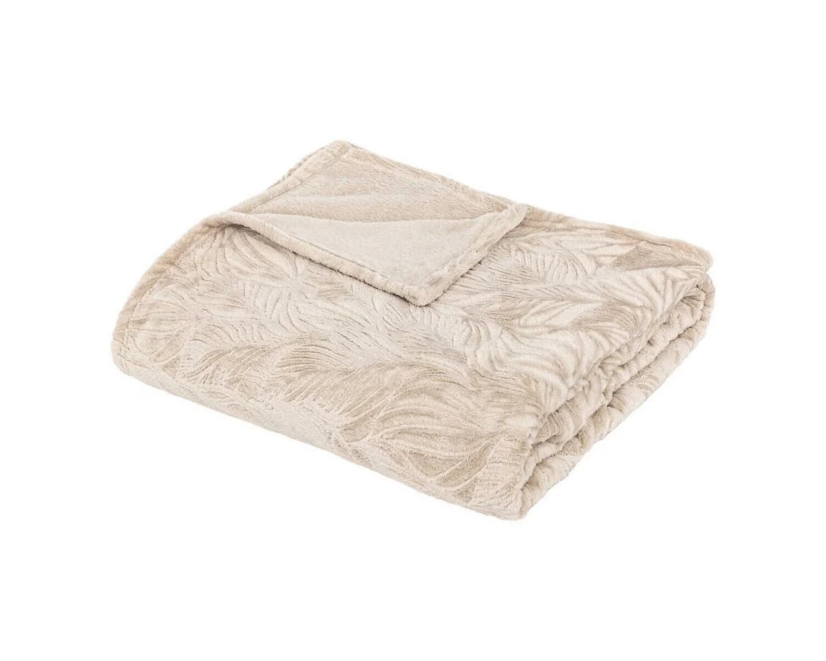 Atmosphera Créateur d'intérieur Kuscheldecke mit Blattmuster 180x230cm - Bild 2