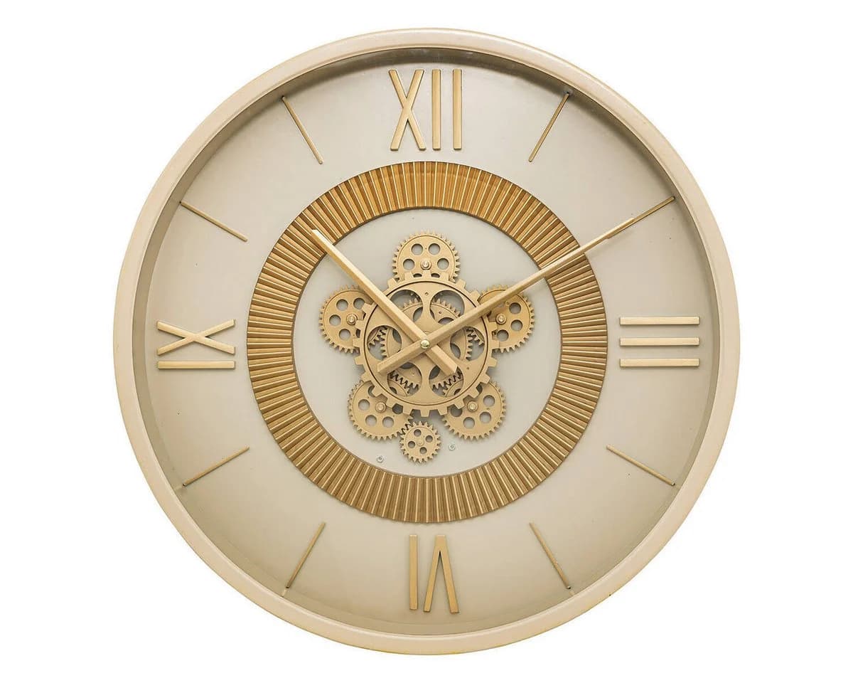 Atmosphera Wanduhr GIULIANA Beige Industrieller Stil Sichtbares Uhrwerk - Bild 2