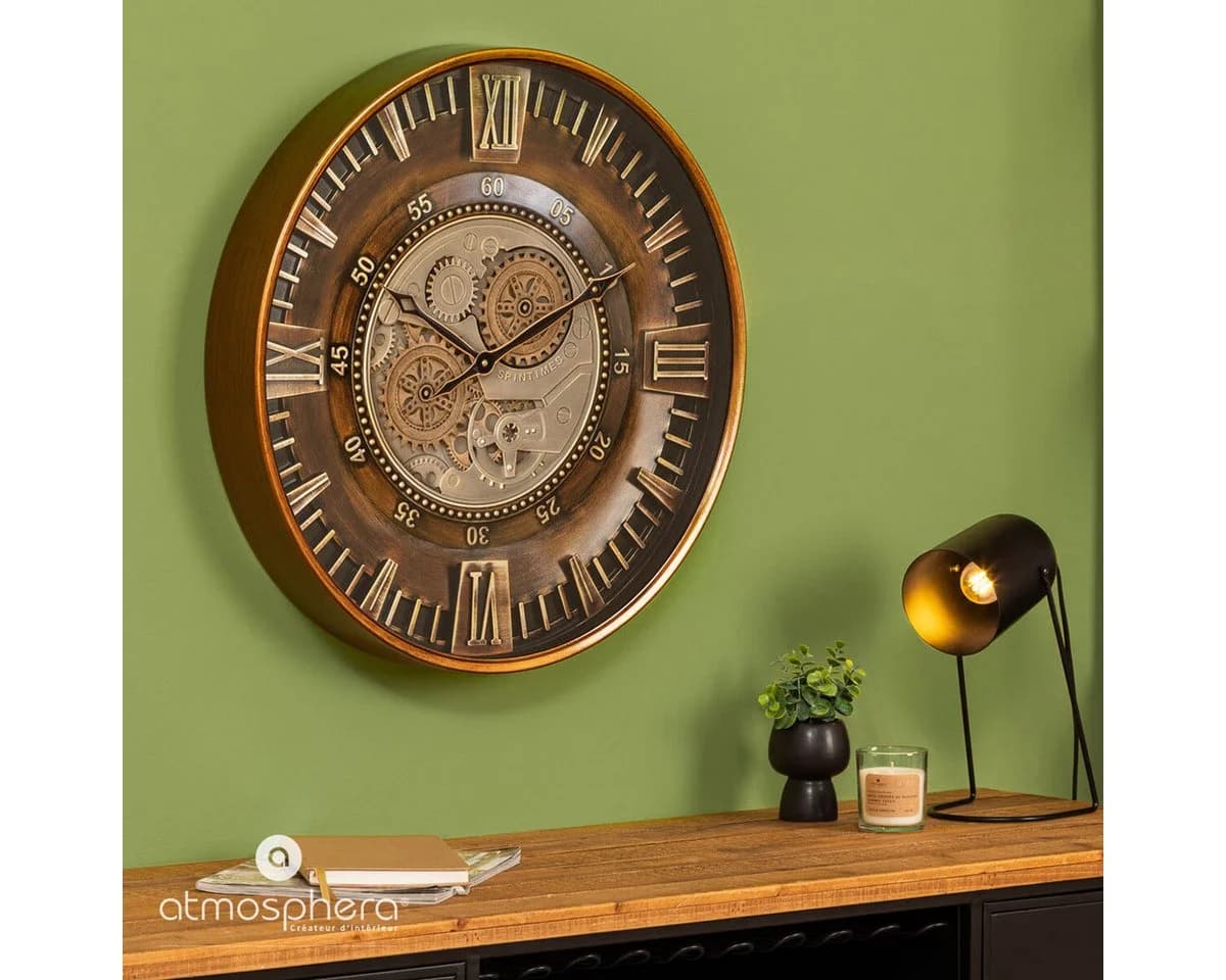Atmosphera Créateur d'intérieur Wanduhr Retro Braun Metall